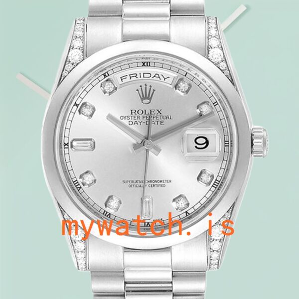 Rolex Day-Date Men's 118296 36mm President Bracelet Silver-tone: A Timeless Masterpiece